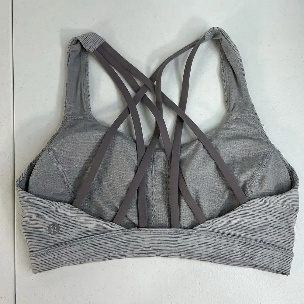Lululemon Sz‎ 6 Free To Be Serene Bra Light Support C/D Cup Nimbus Battleship